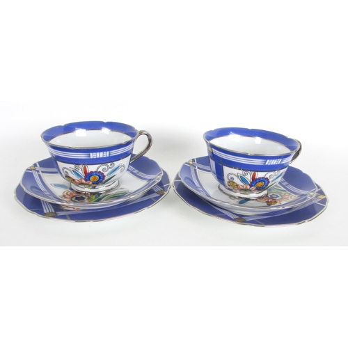 668 - A Noritake porcelain Art Deco tea set