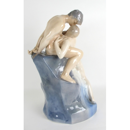 669 - A Copenhagen porcelain figure group 'Wave and Rock'