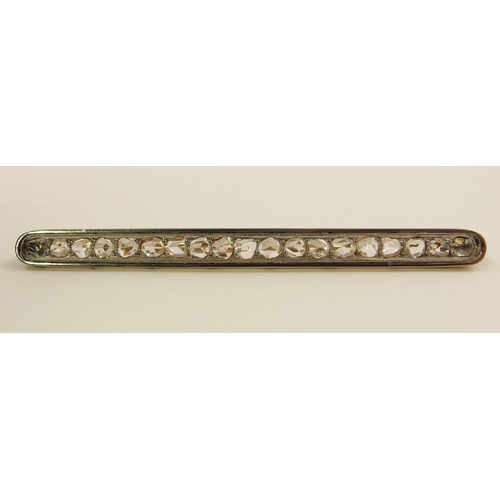 67 - A Rose cut diamond bar brooch