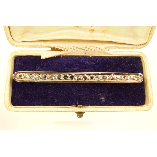 67 - A Rose cut diamond bar brooch