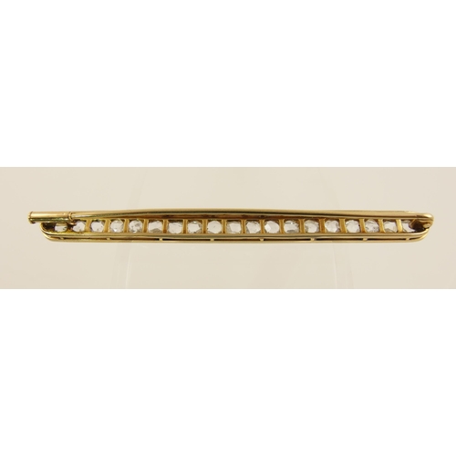 67 - A Rose cut diamond bar brooch