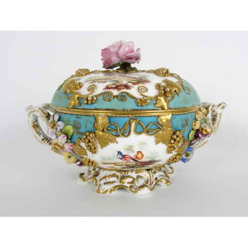 670 - A Coalbrookdale style two-handled sugar bowl and cover