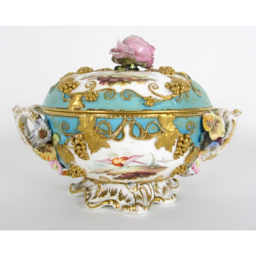 670 - A Coalbrookdale style two-handled sugar bowl and cover