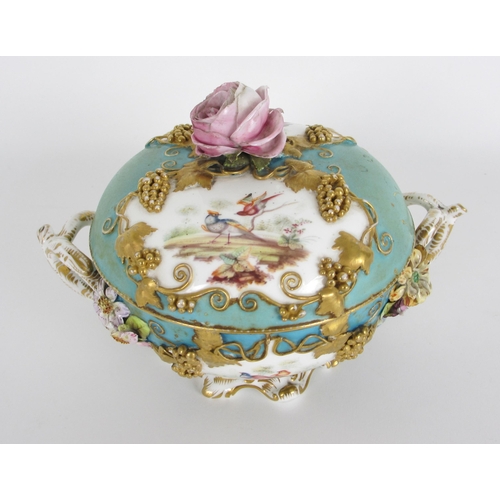 670 - A Coalbrookdale style two-handled sugar bowl and cover