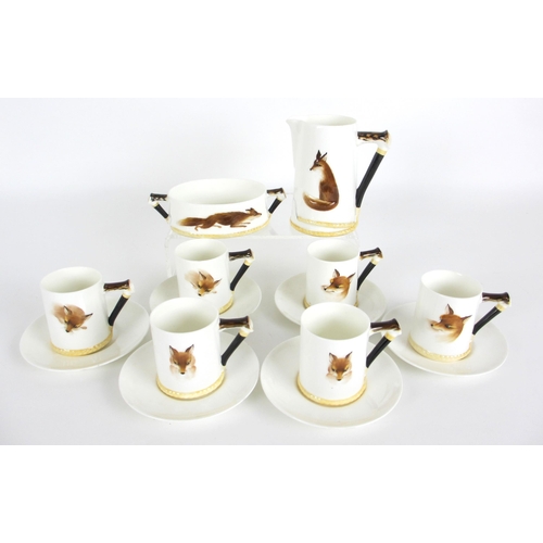 670A - A Royal Doulton 'Reynard the Fox' design coffee set