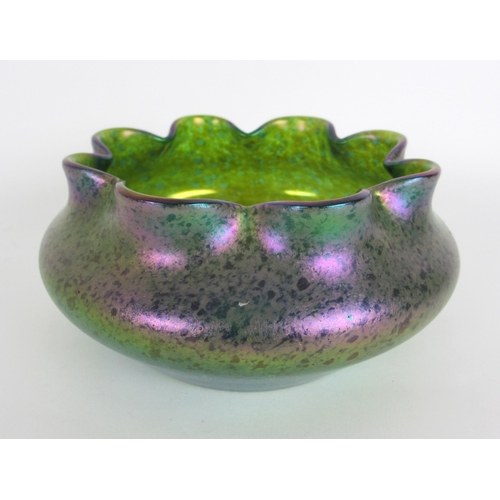 670C - A Loetz style iridescent glass bowl