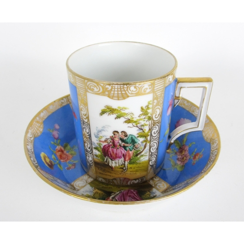 671A - A Vienna style chocolate cup and saucer