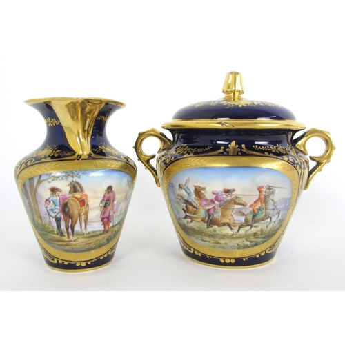 671C - A Chateau de Tuileries sugar bowl  cover and cream jug