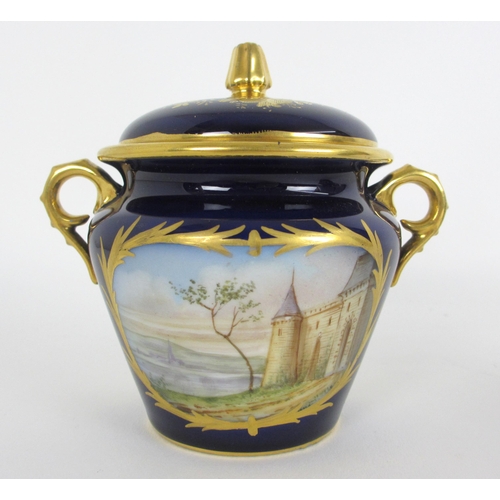 671C - A Chateau de Tuileries sugar bowl  cover and cream jug