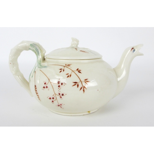 672B - A Belleek teapot  sugar bowl  cover and cream jug