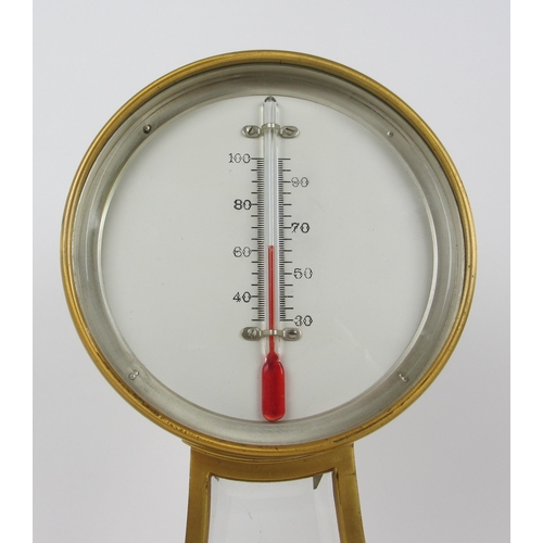 673 - A Victorian gilt metal drumhead desk barometer