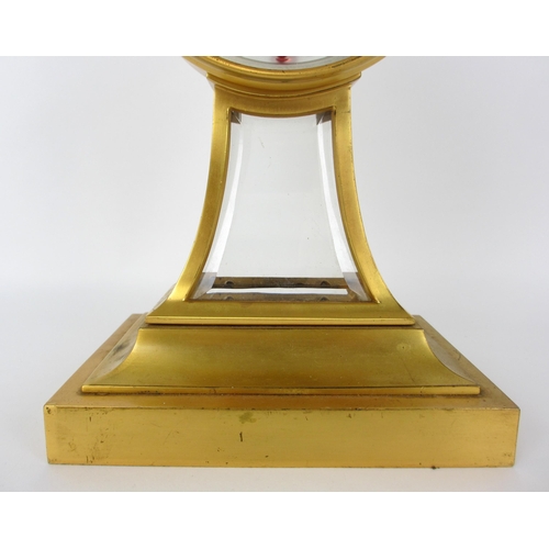 673 - A Victorian gilt metal drumhead desk barometer