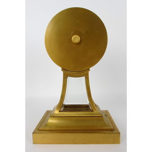 673 - A Victorian gilt metal drumhead desk barometer