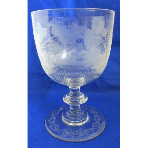 674C - A Victorian etched glass vase