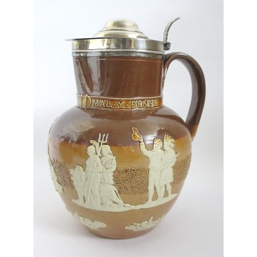 675 - Three salt glazed stoneware beer jugs