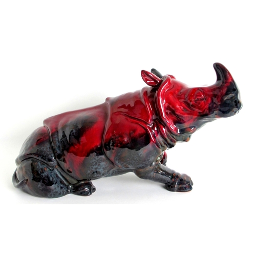 675D - A Royal Doulton Flambe model of a rhino