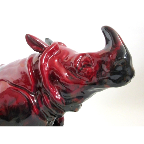 675D - A Royal Doulton Flambe model of a rhino