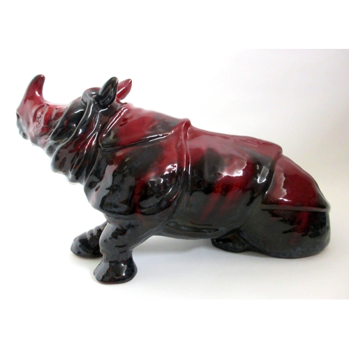 675D - A Royal Doulton Flambe model of a rhino