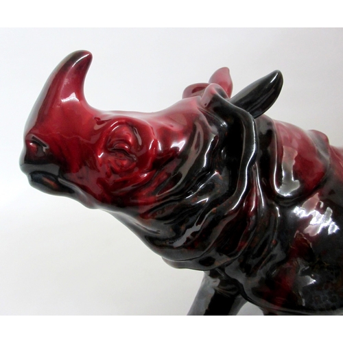 675D - A Royal Doulton Flambe model of a rhino