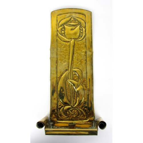 675E - An Arts and Crafts brass wall candle sconce