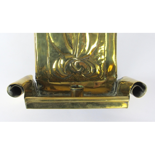 675E - An Arts and Crafts brass wall candle sconce