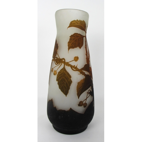 675O - A Duvall carved overlaid glass vase