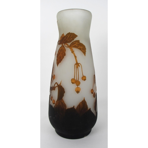 675O - A Duvall carved overlaid glass vase