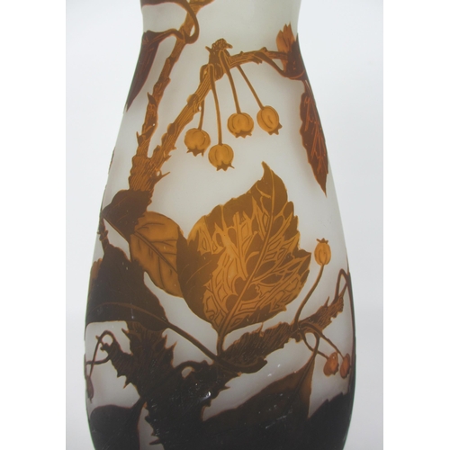 675O - A Duvall carved overlaid glass vase