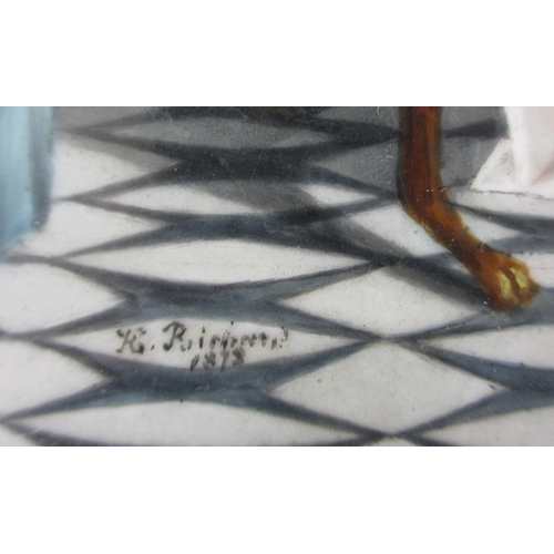 676 - Two German porcelain tiles