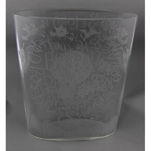 676C - A Tapio Wirkkala engraved glass vase