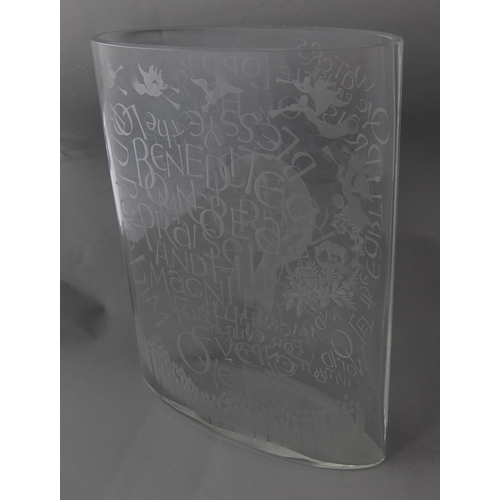 676C - A Tapio Wirkkala engraved glass vase