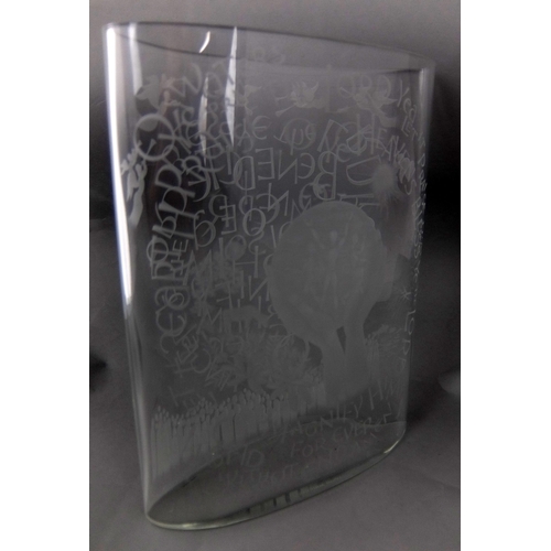 676C - A Tapio Wirkkala engraved glass vase