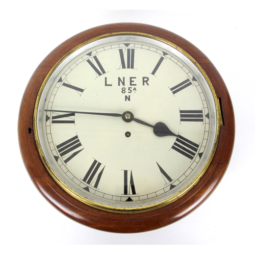 676E - An LNER mahogany cased wall clock