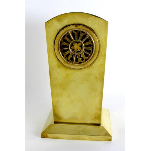 678 - A brass cased Art Nouveau chiming mantle clock