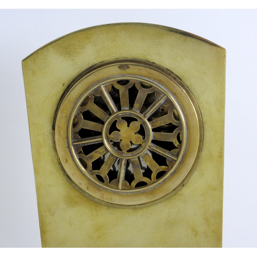 678 - A brass cased Art Nouveau chiming mantle clock