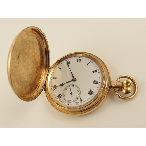 74 - A 9ct full hunter pocket watch