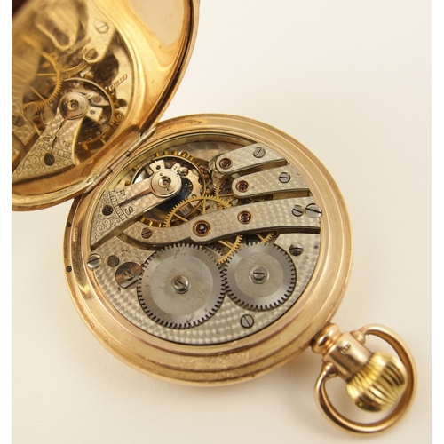 74 - A 9ct full hunter pocket watch