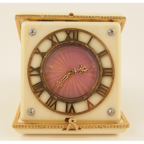 80 - A French enamel travelling clock