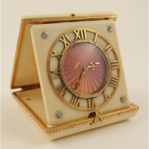 80 - A French enamel travelling clock