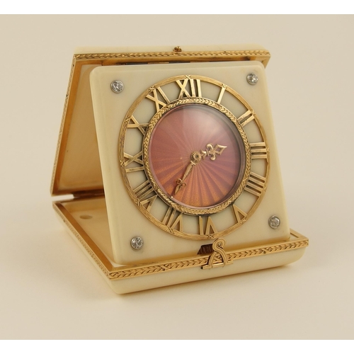 80 - A French enamel travelling clock