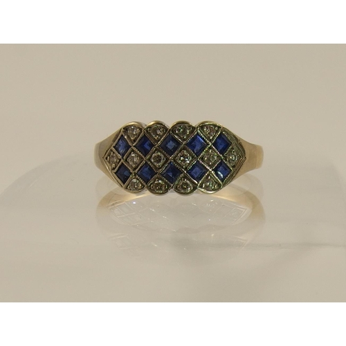 87 - A sapphire and diamond dress ring