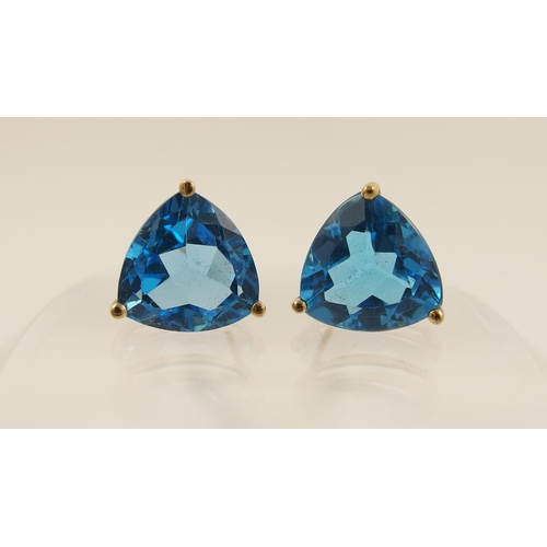 114 - A pair of blue topaz earrings