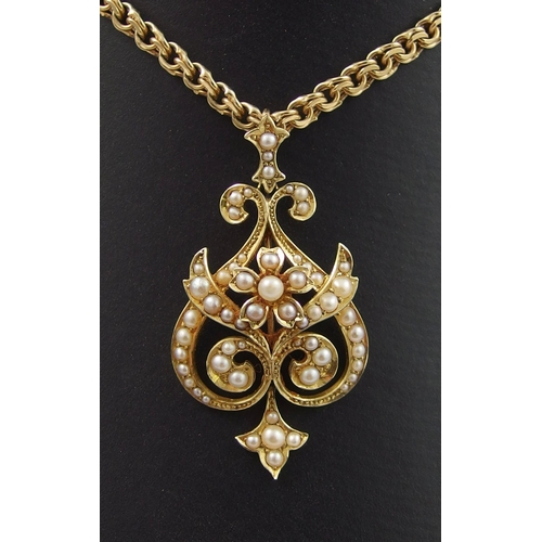 4 - A 15ct Edwardian pendant