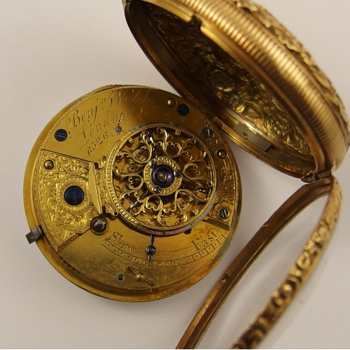 5 - A Georgian 18ct open face pocket watch