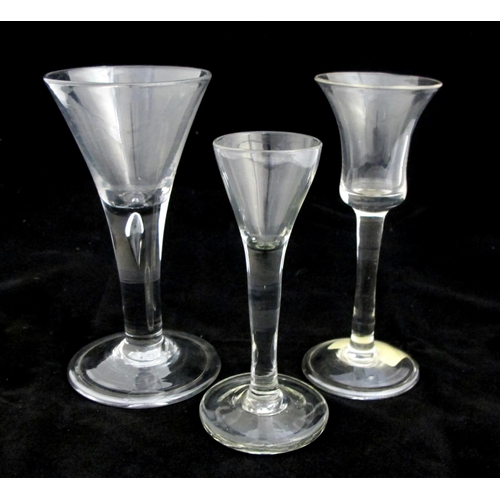 654 - Three 18th Century wine glasses