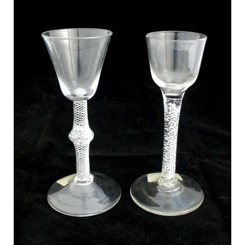 655 - Two 18th Century air twist wine glasses