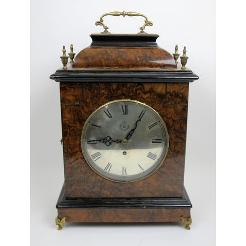 659 - A walnut cased fusee movement bracket clock  20th Century