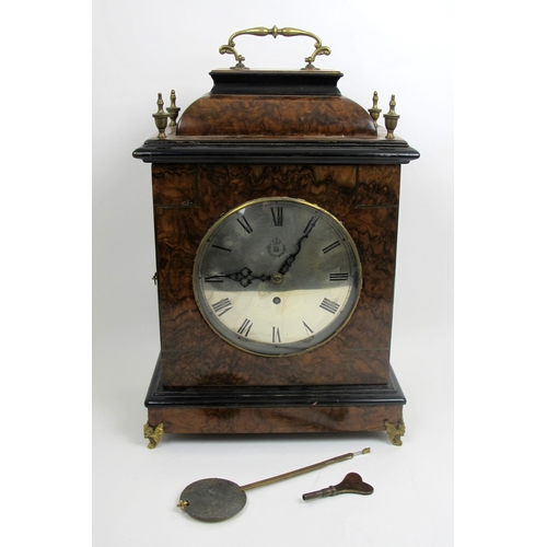 659 - A walnut cased fusee movement bracket clock  20th Century