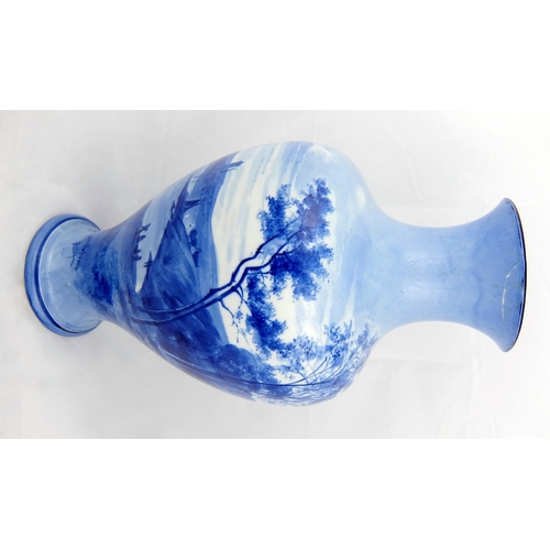 663 - Doulton Burslem blue and white vase