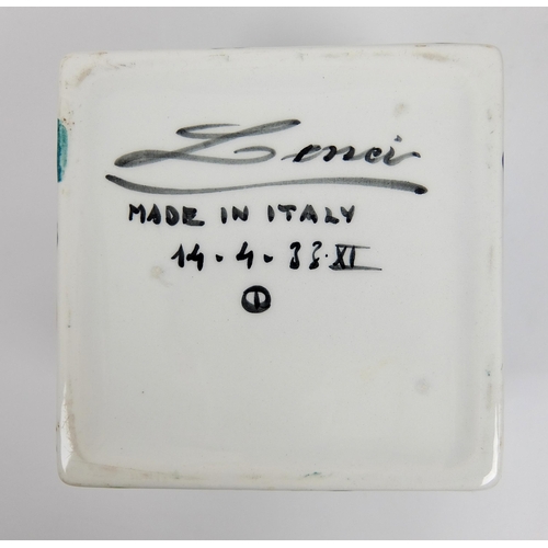 664 - An Italian Lenci pottery Art Deco box and lid impressed Ronzan